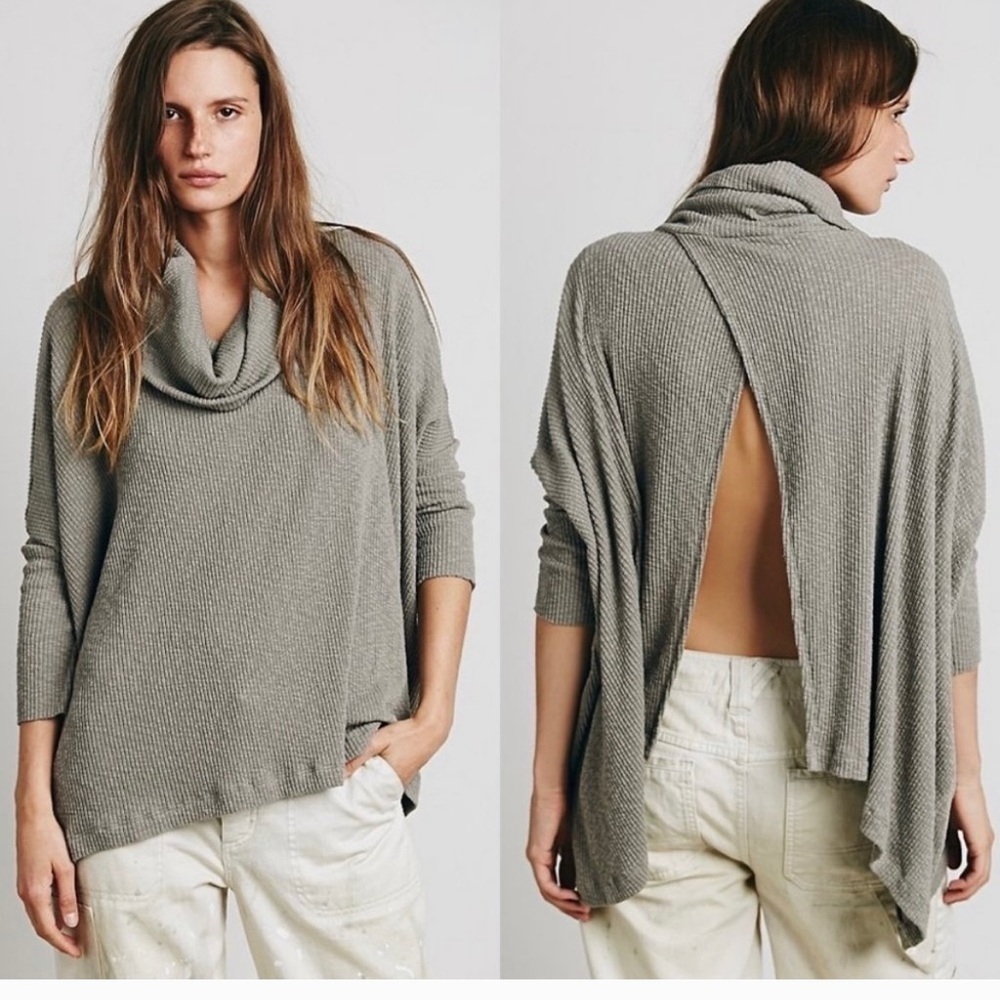 𝅺free People World Traveler Cowlneck Knit Sweater Size L